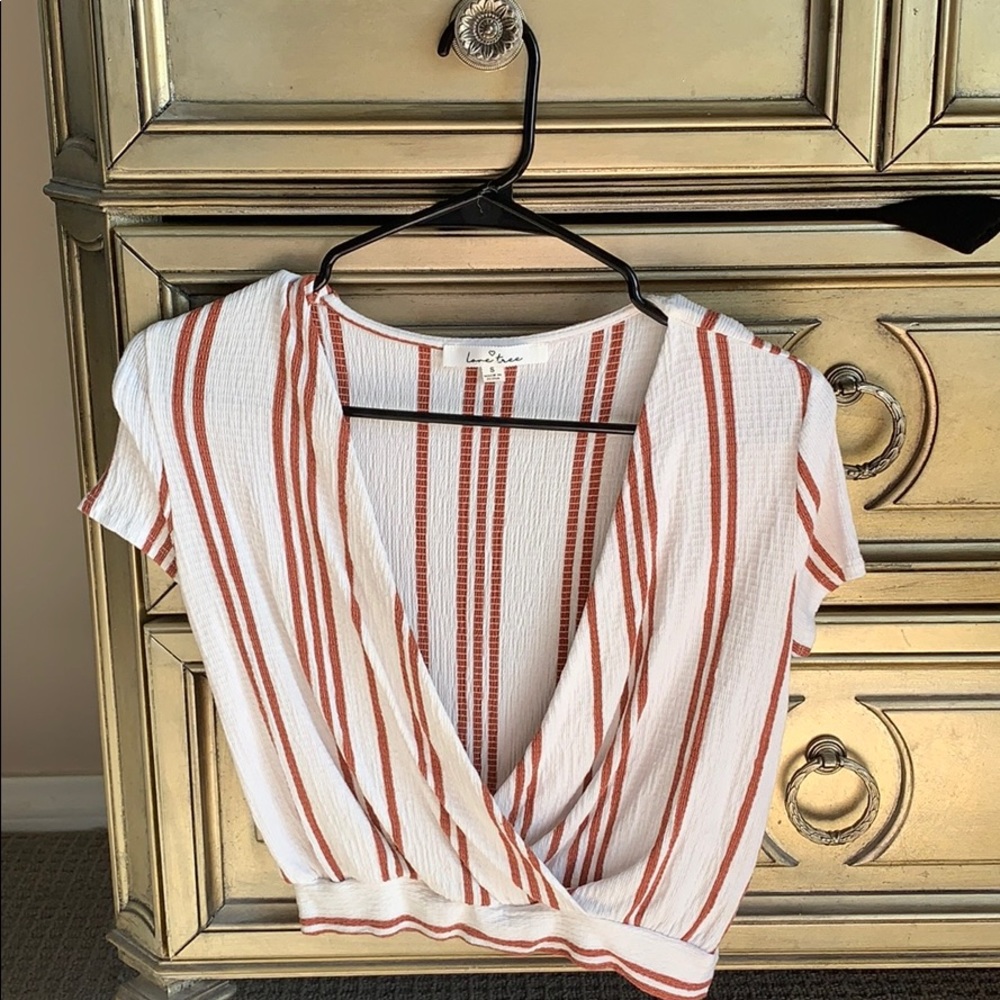 Crop top low V blouse